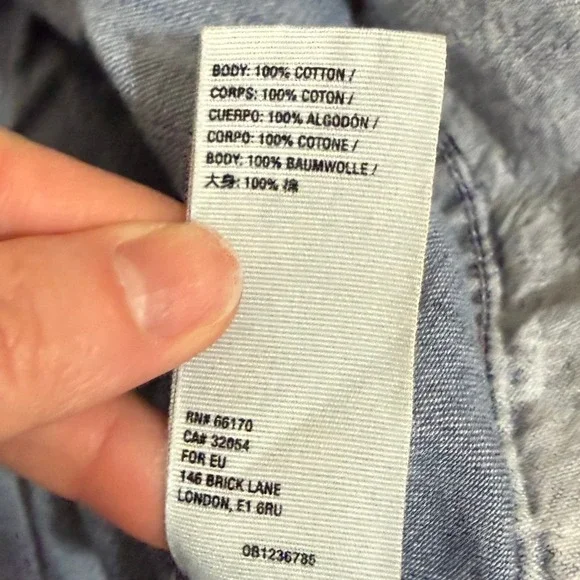 Free People One and Only Light Wash Denim Smocked Boho Midi Dress Large Cotton - Picture 9 of 10